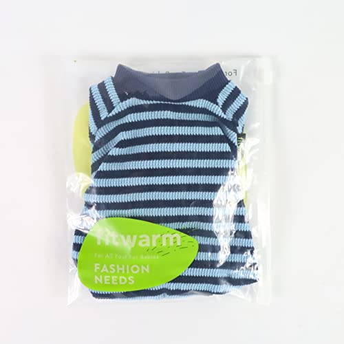 Fitwarm Blue and White Striped Dog Pajamas, Waffle Dog Clothes for Small Dogs Girl Boy, Puppy Onesie with Feet, Pet Cat Outfit, XL - color: Blue, size: X-Large