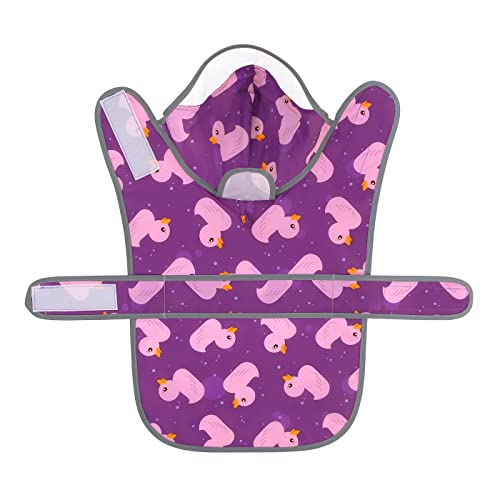 HDE Dog Raincoat with Clear Hood Rain Jacket Poncho for Small Medium Large Dogs Ducks Purple - XL - color: Ducks Purple, size: X-Large