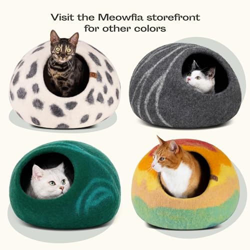 MEOWFIA Premium Felt CAT CAVE Bed, Medium, Slate Grey - color: Slate Grey, size: Medium