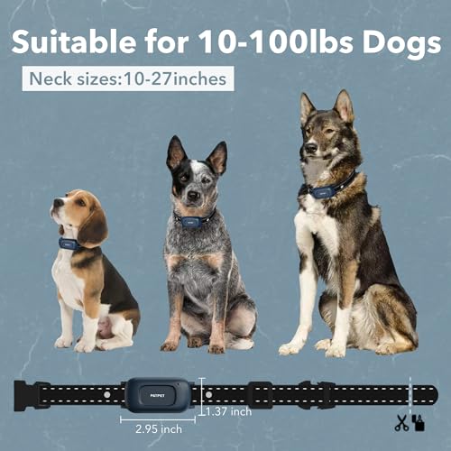 PATPET Dog Training Collar with Remote -2000Ft IPX7 Waterproof Dog Shock Collar, 4 Modes (Beep/Vibration/Shock 0-16 Levels/Keypad Lock) Rechargeable Electric Dog Collar for Small Medium Dogs 10-100lbs - color: Blue