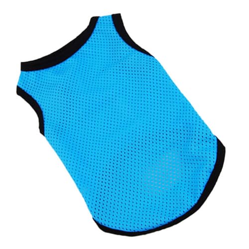 ERINGOGO Pet Summer Vest for Dogs and Puppies Mesh Sleeveless Shirt Blue M Plain Puppy Clothes Breathable Pet Shirt for Warm Weather