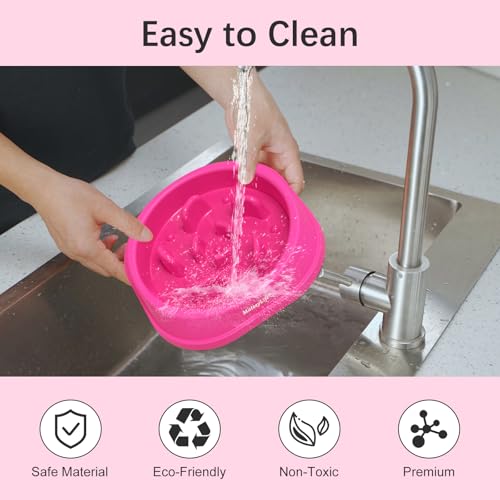 MateeyLife Small Slow Feeder Cat Bowls, Anti-Choking Puzzle Cat Food Bowls, Non Slip Interactive Dog Feeding Slow Down Eating, Bloat Stop Maze Dishes Dog Feeder for Small Breeds 1 Cup Purple - color: J-Purple, size: Small
