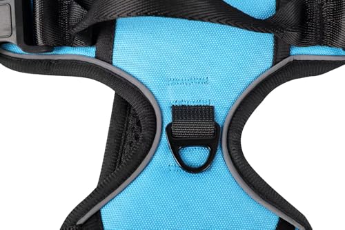 Blue No-Pull Dog Harness with 2 Leash Clips,Soft Padded Vest for Large Dog, Adjustable Reflective Dog Vest Easy to Put on and Take Off, (Neck: 17"~24", Chest: 24"~32",Blue L) - color: Blue, size: Large