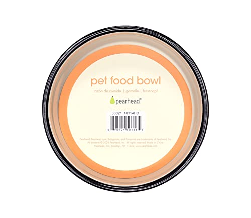 Pearhead Ceramic Cat Bowl, Holds 12 oz, Whisker-Friendly Pet Dish for Food and Water, Cute Cat Face Design - color: Blush Cat Faces, size: Single Bowl