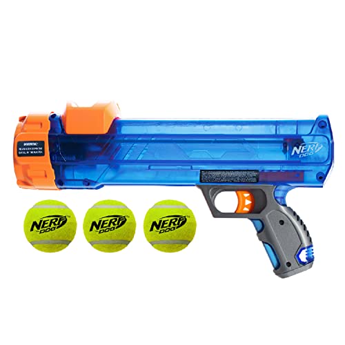 Nerf Dog Tennis Ball Blaster Dog Toy,12 Inch Translucent Blaster with 3 Balls - size: 12 in Translucent Blaster with 3 Balls