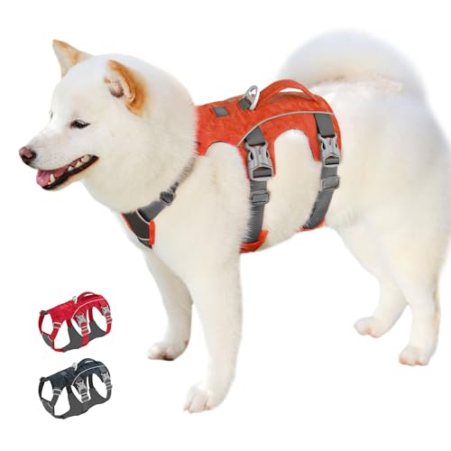 Escape Proof Dog Harness Small Sized Dog, Lightweight Full Body Pet Vest with Lift Handle & Leash Clip, Reflective Adjustable No Slip Dog Harness for Daily Walking(Vermilion,Chest:16-27") - color: Vermilion, size: S: Chest 16-27", Fit 12-25 lbs