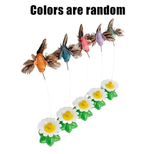 Cat Enrichment Toys | Cats Suction Cup Electric Flying Bird Wand with Feathers | Indoor Kitten Exercise Toy | for Living Room Home Balcony Apartment Boredom Relief