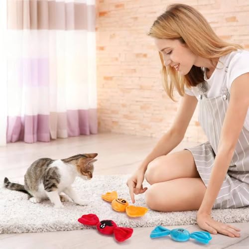 Retro Shaw 3PCS Candy Catnip Kicker Toys for Indoor Cats, Crinkle Cat Toys with Catnip, Interactive Plush Kitty Treat Toy for Bored Cats, Kitten Teething Toys - style: Candy-3