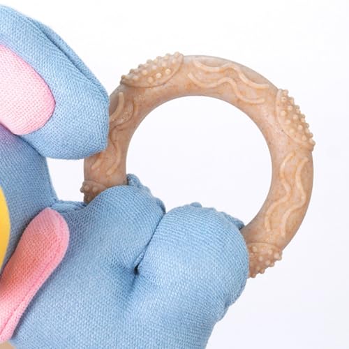 TiaoBug Puppy Teething Toy with Squeaky Soft Plush Dog Chew Toys for Small Dogs Interactive TPR Elephant One Size - color: Elephant