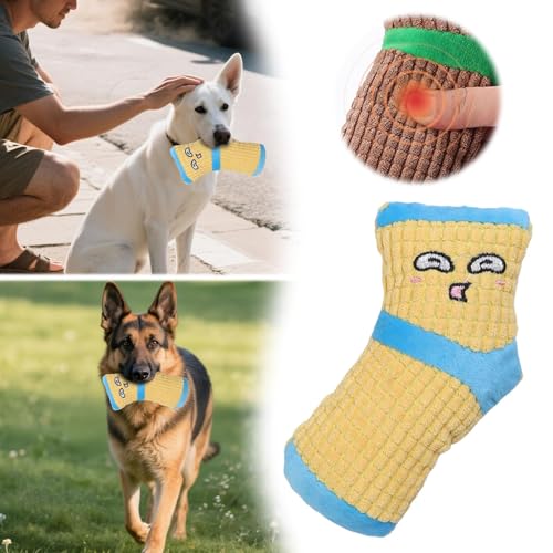 Chew Toys for Dogs, Soft Stuffed Cute Heavy Duty Dog Toy,Indestructible Plush Interactive Dog Toys for Aggressive Chewers for Teething Playing Small Medium Breeds Anxiety Relief Puppy (Sock Yellow) - color: Sock Yellow