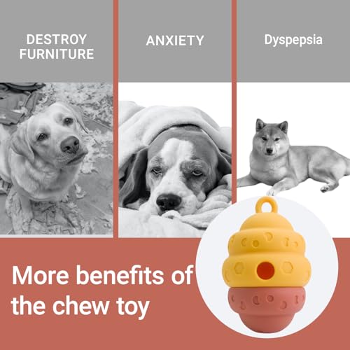 Dog Puzzle Toy Dispenser - Interactive Dog Toys for Large & Medium Breeds - Mental Stimulation Ball with Detachable Lid - Food-Grade Silicone Toy for Stress Reduction - color: brown