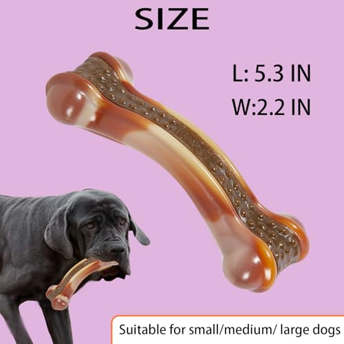 Dog Bones Chew Toys for Aggressive Chewers, 6 Pack Real Chicken Flavor,Indestructible Dog Teething Chew Toys for Large/Medium/Small Breed,Tough Toy with Durable Nylon - size: Chicken Flavor 6 PCS, style: Contemporary