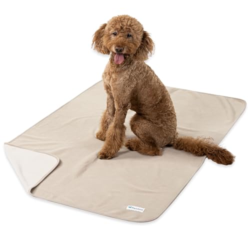 PetAmi Waterproof Pet Blanket Dog Bed Couch Cover for Furniture, Reversible Washable Soft Fleece - color: Taupe/Beige, size: X-Large (60x80)
