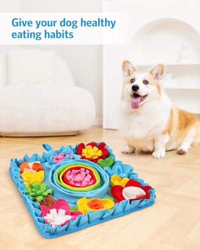 AMIR Snuffle Mat for Dogs, Dog Snuffle Mat, Interactive Feeding Puzzle Toy, Promotes Natural Foraging and Slow Eating Dog Sniff Mat, Aids Stress Relief and Training (20 inch)