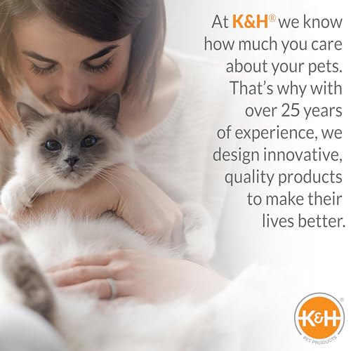 K&H Pet Products EZ Mount Cat Window Perch Deluxe Bolstered Kitty Sill with Cat Grass Grow Station - Hammock Window Bed for Indoor Pets, Home Grown Grass Toy for Bored Indoor Felines