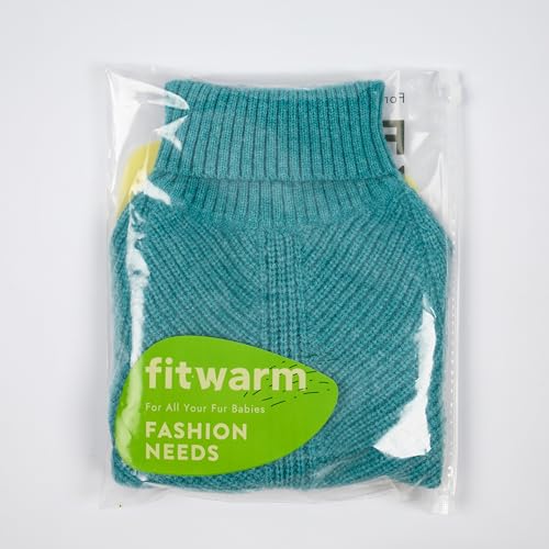 Fitwarm Turtleneck Dog Knitted Sweater, Thermal Winter Clothes for Small Dogs - Boy, Girl, Doggy Pullover Jumper, Pet Outfit, Teal Blue, XS - color: Steel Blue, size: X-Small