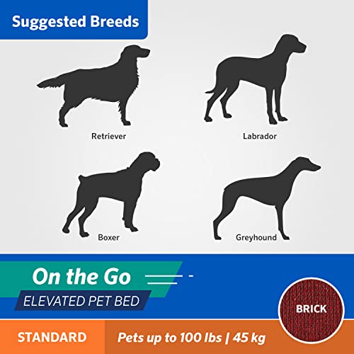 Coolaroo On-The-Go Elevated Dog Bed - Foldable Pop-Up Travel Dog Bed with Breathable, Moisture-Resistant Fabric, Carry Bag Included, Lightweight & Portable, Brick, Large - color: Brick, style: Large