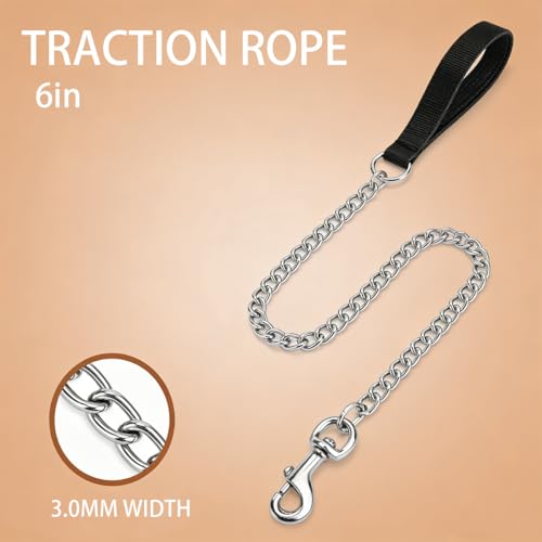6ft Heavy Duty Metal Chain Leash, Standard Pet Leash chew Proof Dog Leash, Dog Chain for Yard, Chain leashes for Large Dogs