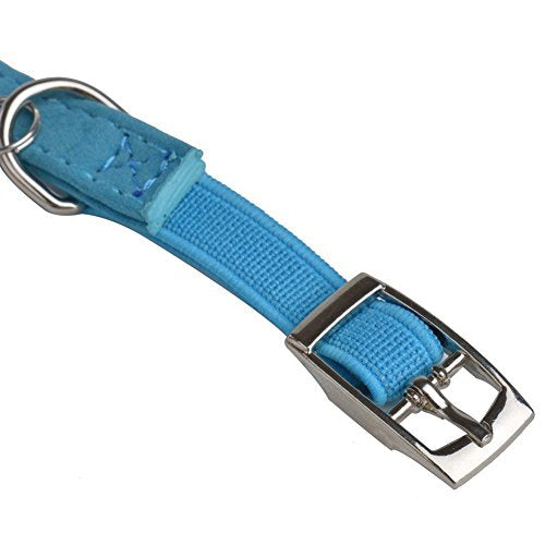 CHUKCHI Soft Velvet Safe Cat Adjustable Collar Bling Diamante with Bells,11 inch for Small Dogs and Cats (Blue) - color: Blue