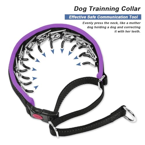 Martingale No Pull Dog Collar - Heavy Duty Nylon with Buckle, Adjustable Anti Pull Reflective Slip for Large Medium Small Dog Training Walking M Purple - color: Black Purple, size: M (15"-23" Neck, 1.5" Wide)