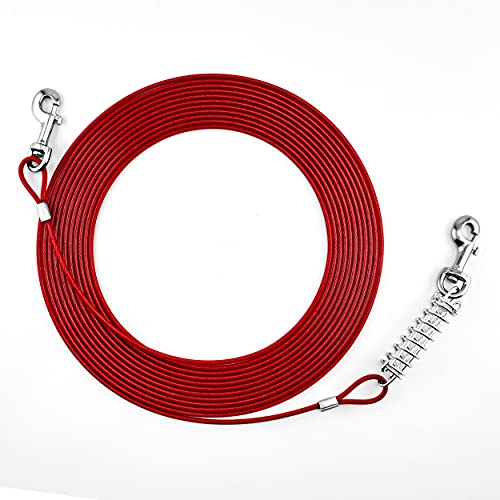 Ruffin' IT Heavy Duty 30 ft. Cable Tie-Out for Dogs, 1700# Strength for Dogs Up to 100 lbs., 30ft Cable, Mutli