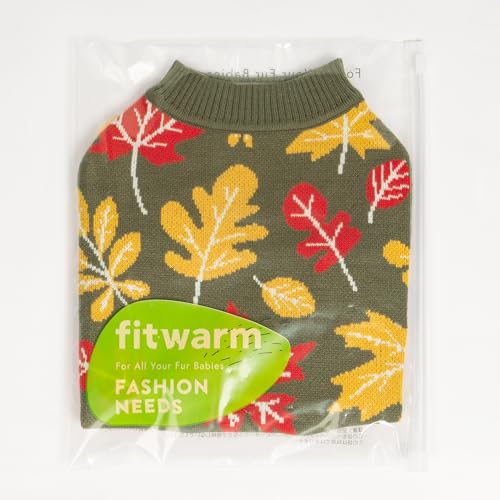 Fitwarm Maple Dog Sweater, Thermal Dog Winter Clothes for Small Dogs Boy Girl, Fall Pet Outfit, Red, Yellow, White, Olive Green, Medium - color: Maple, size: Medium
