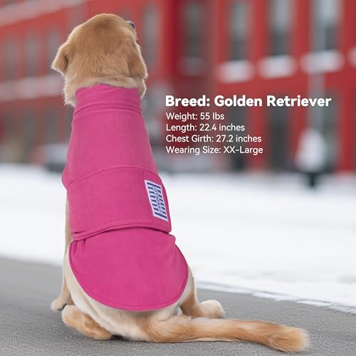 cyeollo Small Dog Sweater, Fleece Dog Sweaters Turtleneck Vest Soft Puppy Sweatshirt Stretchy Pet Fall Autumn Coat Warm Winter Clothes for Small Dogs Girl, Pink L - color: Pink, size: Large