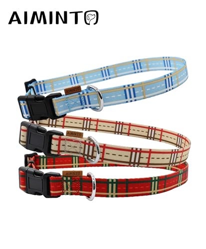 Dog Collar, Cute Stripe Pattern, Soft and Adjustable Collar with Quick Release Buckle (XS (Neck 9-13", Width 3/8"), Stripe Cream) - color: Stripe Cream, size: XS (Neck 9-13", Width 3/8")