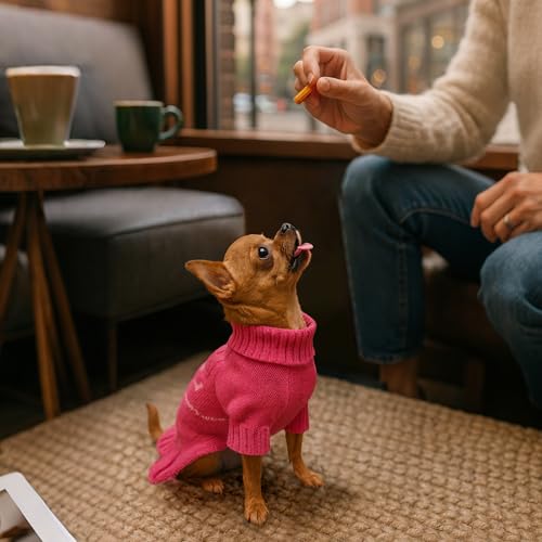 Valentines Bowknot Dog Sweater Dress for Small Dogs Girl, Stretchy Pet Sweaters Pullover Coats, Fall Winter Warm Dog Turtleneck Sweater (Pink, L) - color: Pink, size: Large (15-22lbs)