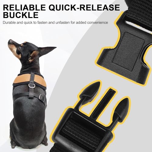 BINGPET Small Dog Harness, No Pull Dog Harness Small Sized Dogs, Soft Light Breathable Mesh Puppy Vest with Safety Buckle-Adjustable Step in Pet Harnesses for Easy Walking, Running, Training - color: Beige, size: XS (NECK: 10", CHEST: 10"-14")