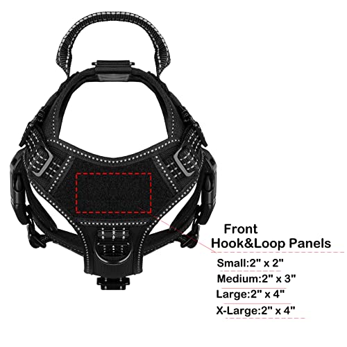 ICEFANG Tactical Dog Harness, Small Size,2X Metal Buckle,Working Dog MOLLE Vest with Handle,No Pulling Front Leash Clip,Hook and Loop Panel (Black,S (Pack of 1)) - color: Black, size: Small (Pack of 1)