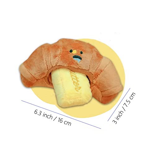 Bemodst Dog Toys for Small Dogs Bread Toys Squeaky Plush Dog Toys Hide and Seek Chew Fetch Dog Birthday for Small and Medium Dogs Puppies - Bread 1Pcs