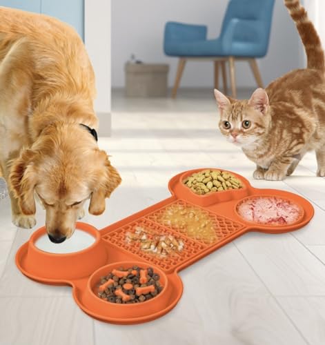 Black Pet Feeding Mat for Dogs and Cats,Silicone Dog Dish Food Mats, Puppy Pad Tray,Absorbent Dog and cat, Mats to Prevent Food and Water Overflow,Suitable Non Slip pet Dog cat Bowl placetmat