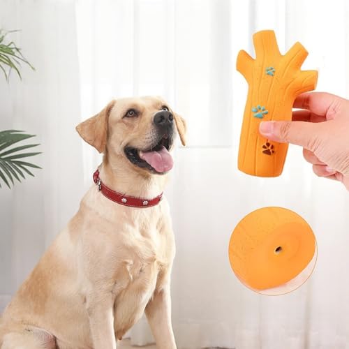 Squeaky Dog Toys for Aggressive Chewers, Brown Latex Convex Design Dog Chew Toy, Multifunctional Teeth Cleaning and Gum Massage for Small Medium and Large to Keep Busy, Chewing and Playing - color: Light brown