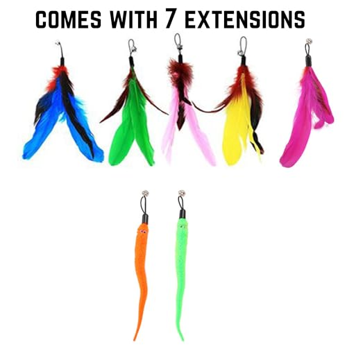 Smokey's Stash Interactive Cat Toy Wand 2pc Cat Fishing Pole Cat Toy for Indoor Cats with Feather and Funny Toy Refills to Drive Kittens Crazy