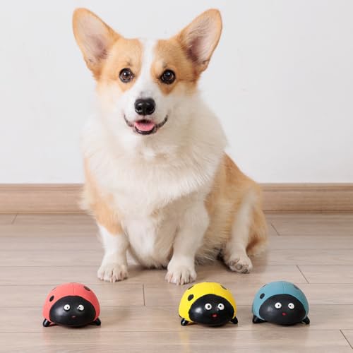3 Pack Squeaky Dog Toys for Medium Dogs, Soft Latex Squeaky Dog Ball, Cute Funny Squeak Ladybug Pet Toys - color: Ladybug - 3 Pack, size: Medium