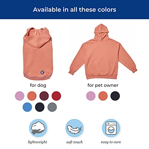 Blueberry Pet Dog Hoodie – 14″ Soft Cotton‑Blend Sweater for Small Dogs, Burgundy Red, Award‑Winning Frenchie Apparel - color: Dog Hoodie - Burgundy Red, size: 14 inch (Pack of 1)