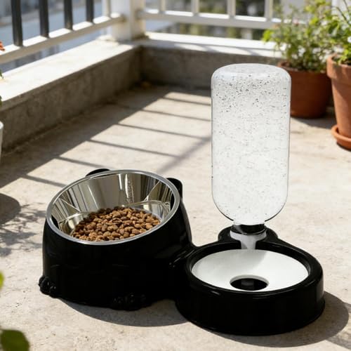 Genérico Set of and Canine Drinker | Pet Feeding Station Anti-Splash Food – for Cats | for Daily Use Outdoor Indoor Travel Pets Storage Water