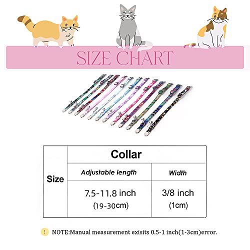 Personalized Breakaway Cat Collar with Bell - Name and Phone Number Engraved for Boys and Girls Kitten (Floral) - color: Floral