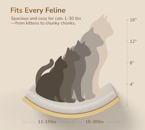 Cat Wall Shelves with Cats Window Perch – 4-Piece Wooden Cat Climbing Furniture Set with Soft Foam Curved Bed, Flat Shelf & 2 Wall 4-Steps Ladders - color: Foam/Felt-Wood, size: 1 Curved Bed 1 Shelf 2 Ladders
