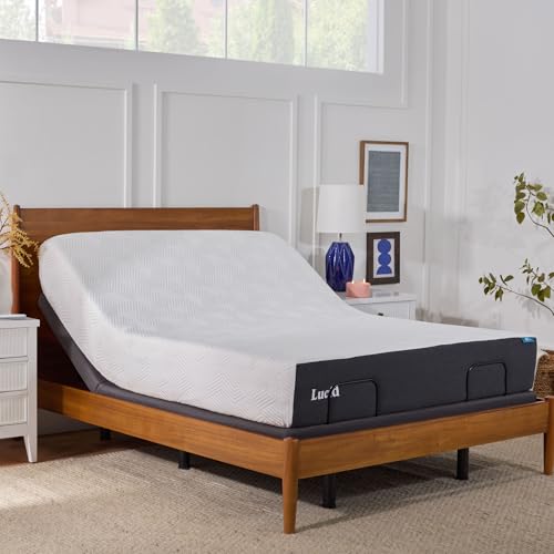 LUCID L300 Adjustable Bed Frame - Head and Foot Incline - USB - Wireless Remote - Easy 2 Person Assembly - Quiet Motor - Relax - TV - Working - Reading - Ergonomic - Electric Bed Base - Queen Size - size: Queen, style: L300