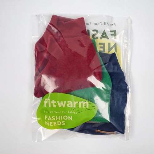 Fitwarm 3 Pack Classic Fleece Dog Sweater, Christmas Dog Winter Clothes for Small Dogs Boy Girl, Holiday Pet Apparel, Burgundy Red, Green, Navy Blue, Medium - color: Red Green Navy Blue, size: Medium