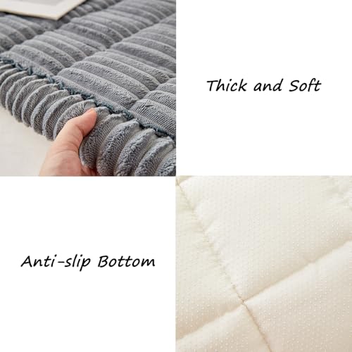 Awjcsv Dog Car Seat Cover for Back Seat, Dog Bed for Car, Fit for Backseat Extenders, Car Seat Protector, Nonslip Soft Durable for Cars Trucks and SUVs (Gray, 24.8" x 54")