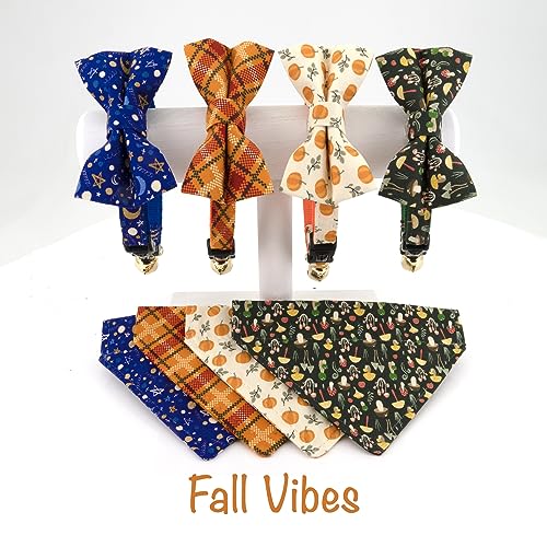 Ultra Joys Breakaway Cat Collar With Bells - For Boys & Girls, Kittens - With Bandana Pumpkin Small - color: Pumpkin-Bandana Collar, size: Small