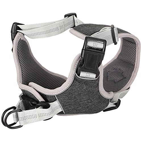 Dog Vest Harness Adjustable Reflective Chest Strap for Large Medium Dogs - Anti - Lost 360° Pressure Relief, Comfortable Fit, Night Safety (L) - size: L