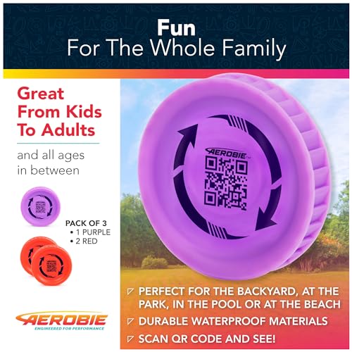 Aerobie Pro Lite 3-Pack Miniature Throwing Discs, Perfect for Kids, Backyard Games & Disc Golf, Outdoor Games for Adults and Family Ages 5 & Up - color: Pro Lite Discs - Pack of 3