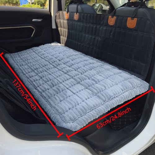 Dog Bed for Car, Backseat Pet Bed Mat, Dog Seat Cover for Car Back Seat, Non-Slip Travel Pet Mat, Fit for Backseat Extenders and Seat Covers (LightGray, 24.8x54inch) - color: LightGray