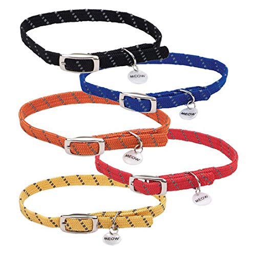Elasta Cat® Reflective Safety Stretch Collar - color: Black
