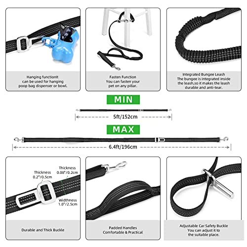 TUDEQU 4-in-1 Hands Free Dog Leash Waist Belt with Dog Walking Fanny Pack,Dog Seat Belt, Waist Leash for Large Dogs,Dog Walking,Hiking,Running,Jogging - color: PURPLE