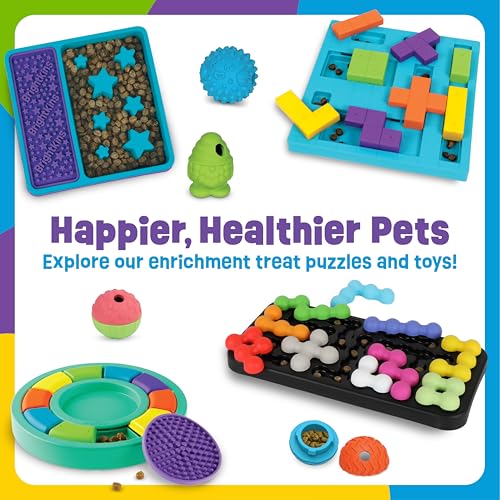 Brightkins Circle Slow Feeder and Lick Mat, Outdoor Puzzle Board, Interactive Dog Toys, Dog Birthday, Enrichment Bowls, Puppy Teething and Chewing, Stimulating Automatic Feeder - style: Circle Slow Feeder and Lick Mat